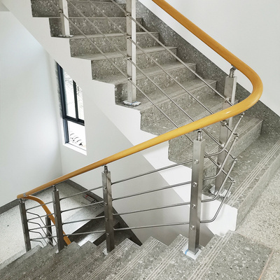 villa Interior Staircase Cross tube railing Safety Stainless steel 304 ...