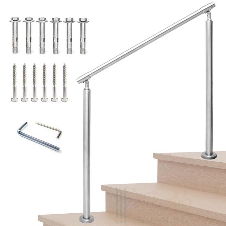 Steps Stainless Steel Handrail Load Handrail for Outdoor Steps Outdoor Stair Railing Transitional Stair Rail with Screw Kit