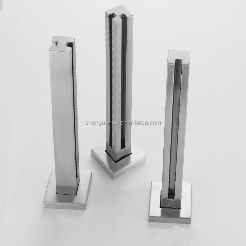 GB high quality  Stainless Steel 304/316  Glass railing balustrade clamps modern glass banister kit