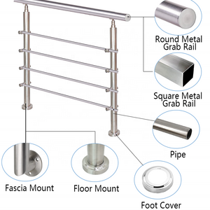 Sale Mirror Satin CAD 4 6mm Deck Pipe Tube Balustrade Pipe Post Handrail  Stainless Steel Tensioner Crossbar Railing Systems