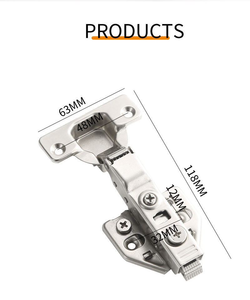 Cabinet hinge hardware One Way 35mm kitchen cabinet hidden  3D concealed hinge hydraulic Soft Close furniture