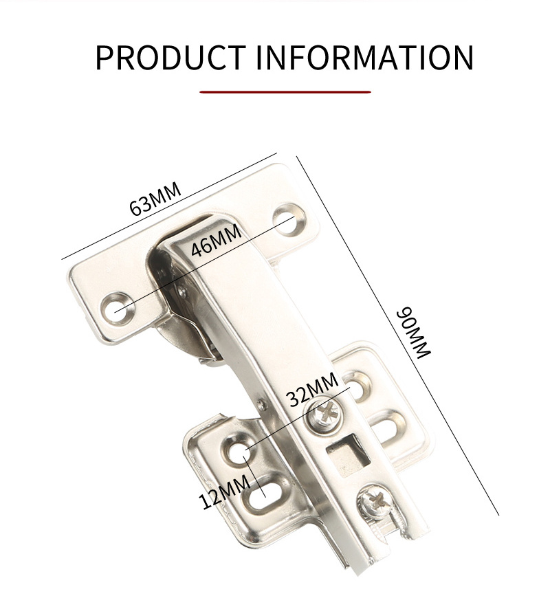 90 Degree Furniture Cold-rolled Steel Adjustable Self Closing Cabinet Hinge Two Way Hydraulic Soft Closing Hinge