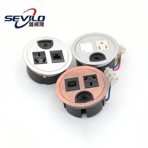 SEVILO Zinc alloy outlet rotating power desk socket uk plug socket cover