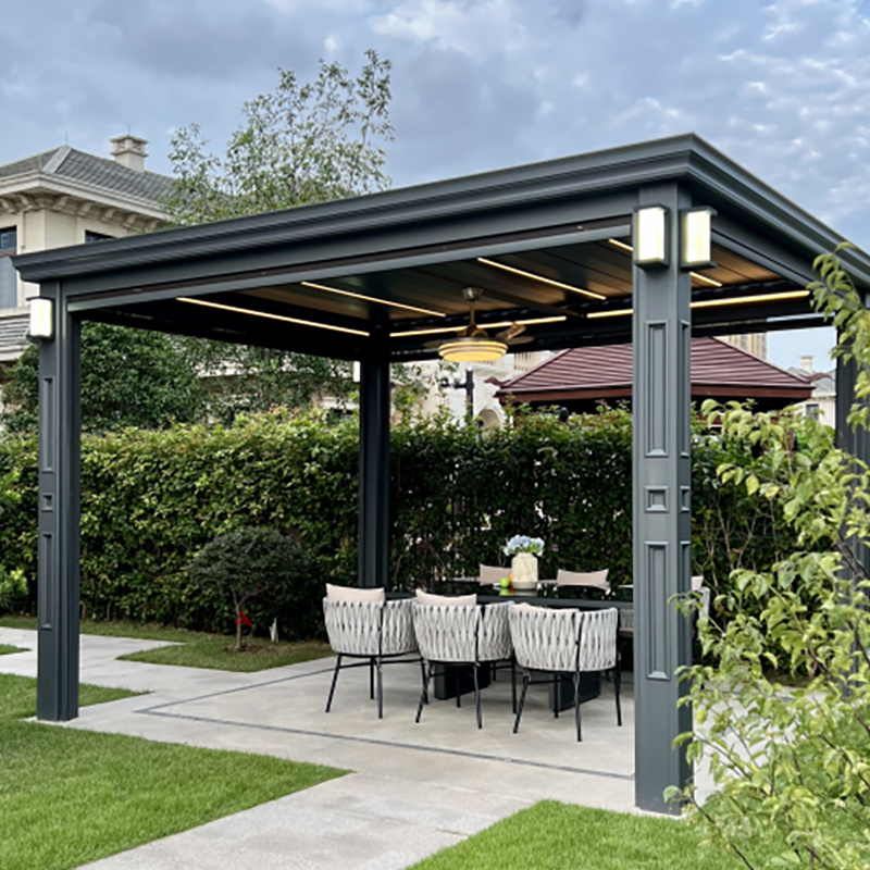 High quality Modern Bioclimatic Pergola Waterproof Louver Roof System Kits Electric remove Pergola for Garden Gazebo Balcony