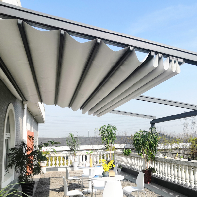 Modern 270 outdoor fabric sun outdoor canopy pop up white retractable roof terrace electric awning for patio