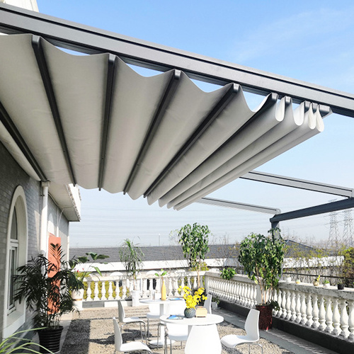 Factory supply Retractable Roof Systems motorized waterproof shade awning for courtyard