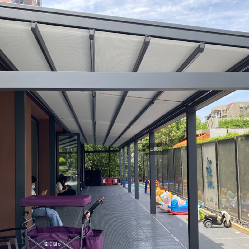 Factory Outdoor Aluminium Shade Pavilion Garden Terrace pop up white Custom Metal Awnings Pergola Roof Louver