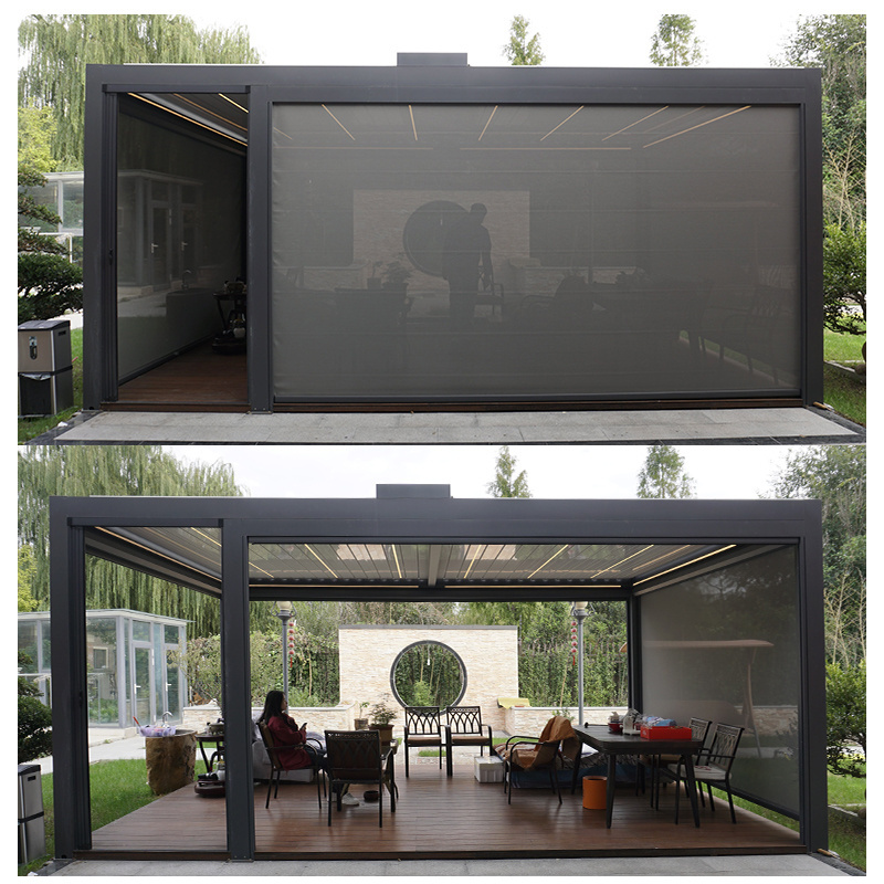 Customized Rainproof Motorized Gazebo 3x3m Aluminium Louvre Roof Garden ...