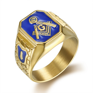 Latest Gold Plated Mens Knights Templar Masonic Ring