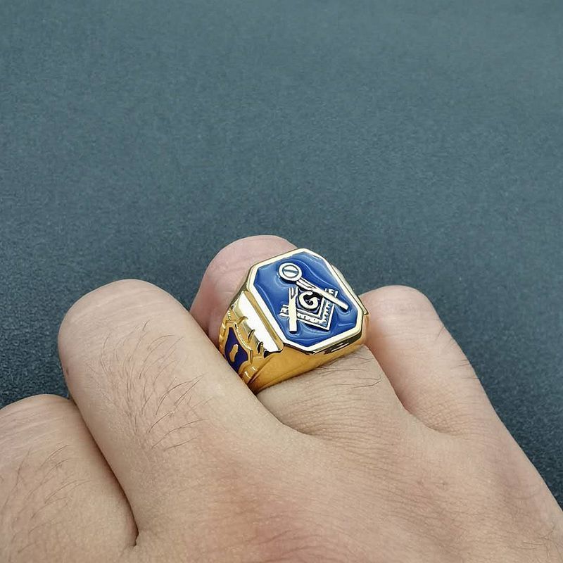 Latest Gold Plated Mens Knights Templar Masonic Ring