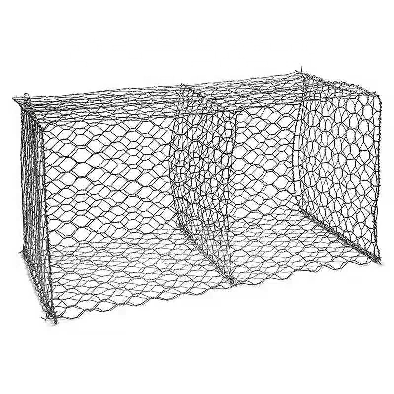 Factory prices  2x1x1 gabion wire mesh 80x100mm hexagonal gabion box baskets for sale