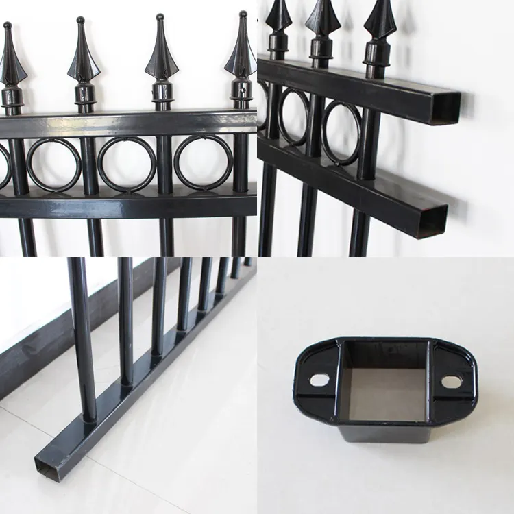 New Design Cheap Wrought Iron Fence Panel Steel Metal Picket Ornamental Fence