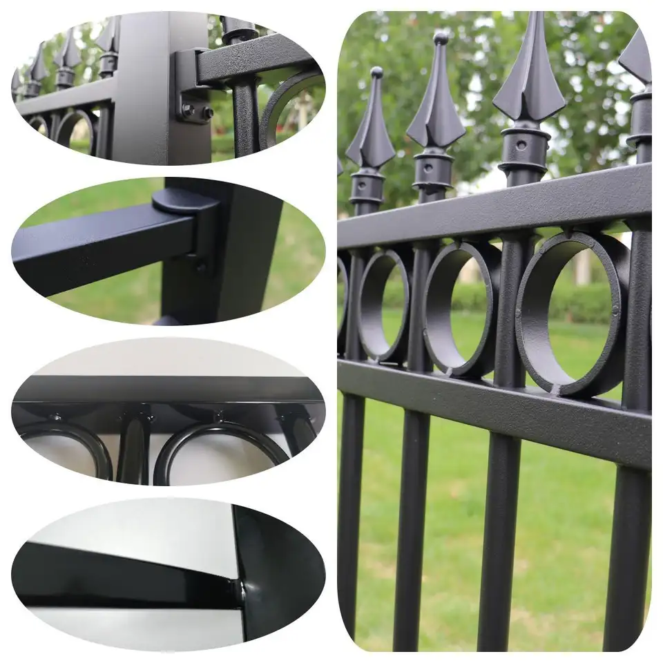 New Design Cheap Wrought Iron Fence Panel Steel Metal Picket Ornamental Fence