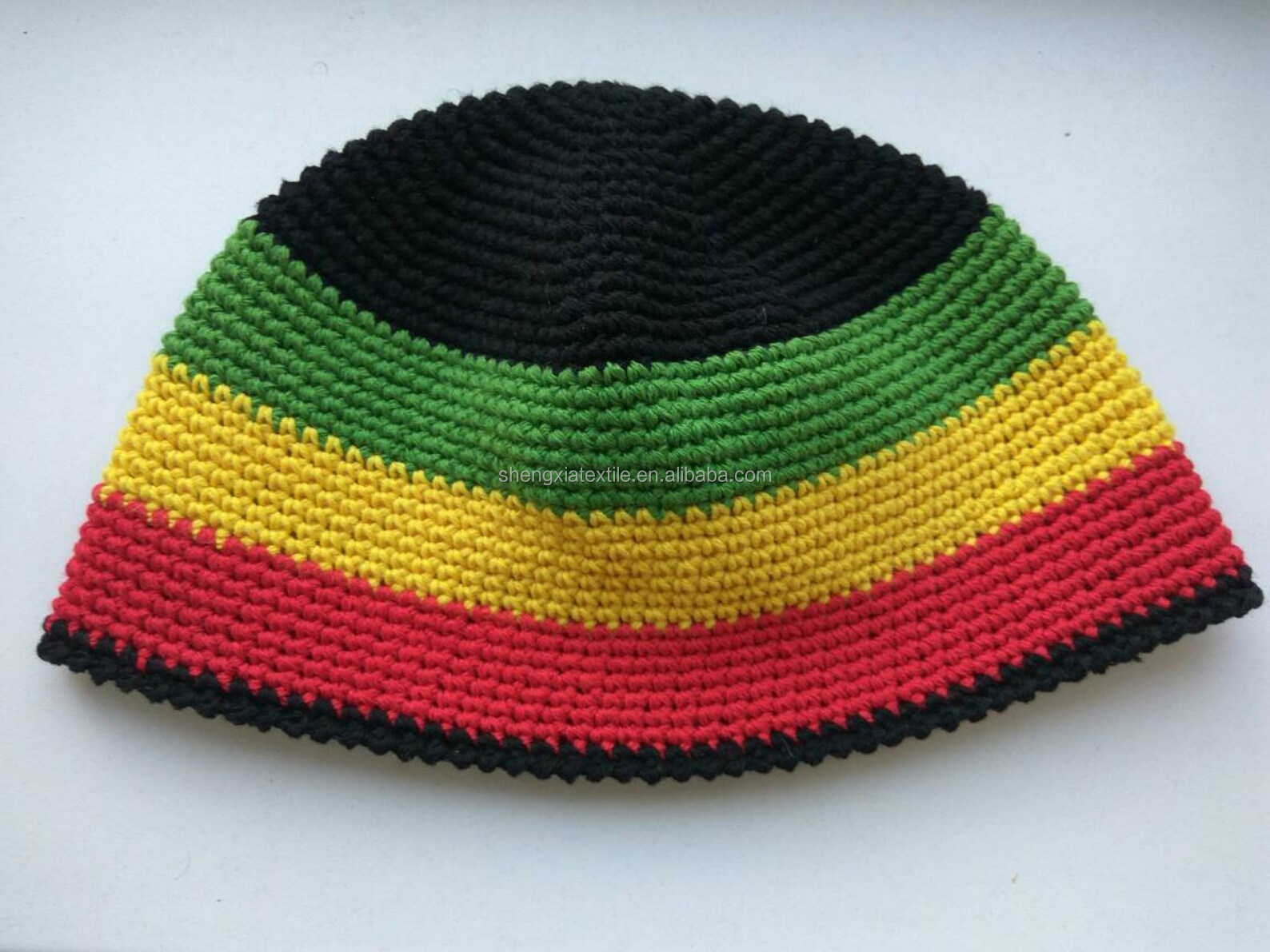 Rasta punk crochet hat - Bob Marley hat - Skullcap Cotton kufi - Mens short Rasta Beanie - Jamaican rasta hat - Skullcap Beanie