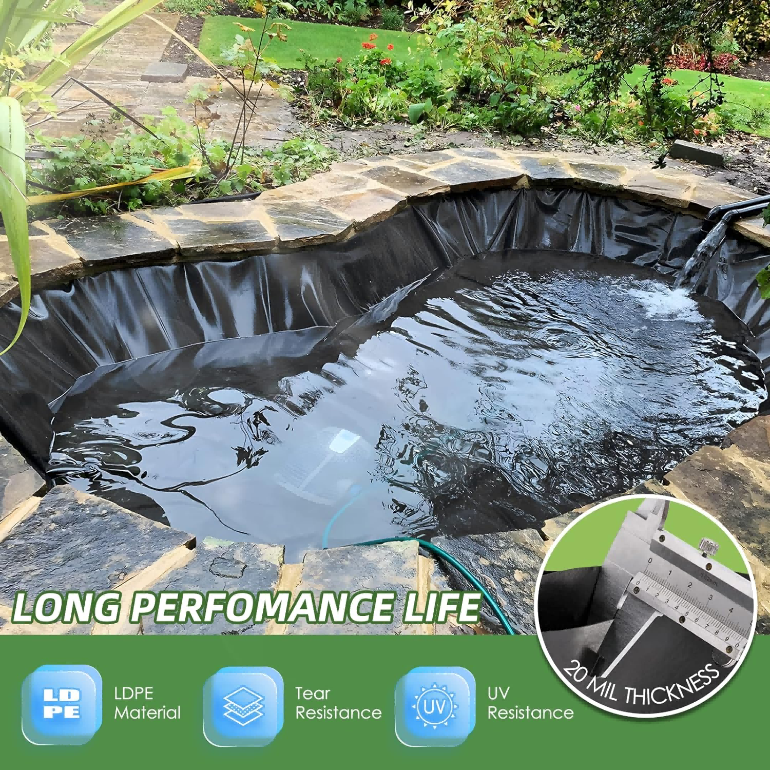 High quality pond liner 3mm waste water tank pond lining geomembrane mesh high quality durable unfading