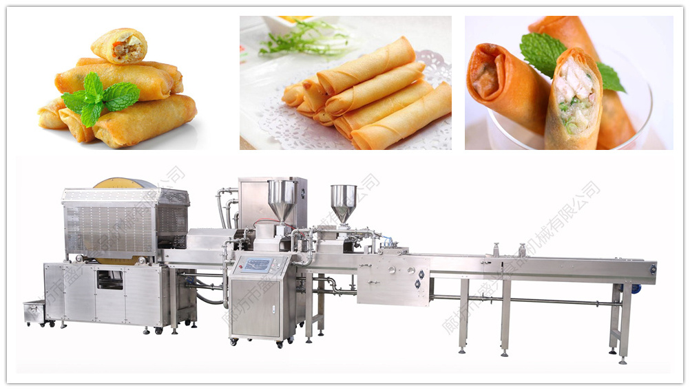 Dim Sum Frozen Production Line Dumpling Wrapper Making Spring Roll Machine