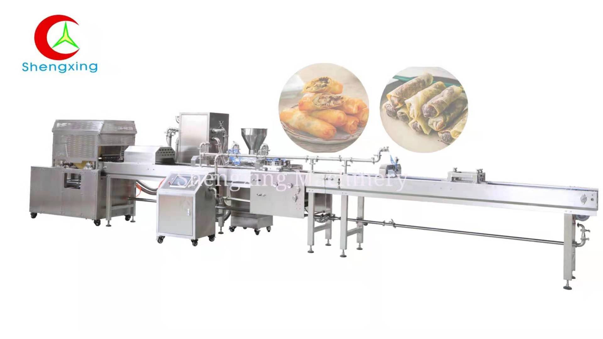 Dim Sum Frozen Production Line Dumpling Wrapper Making Spring Roll Machine