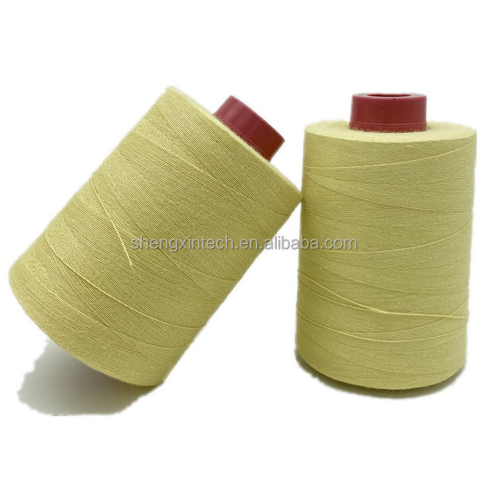 Raw yellow 1414 fireproof sewing thread Kevlar Para aramid sewing thread