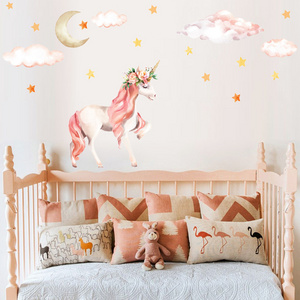 Creative Animal Wall Stickers DIY Cartoon Tianma Unicorn Mural Decals for Kids Rooms Baby Bedroom Decoration