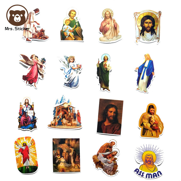 68pcs Jesus Stickers Christian Bible Motivational Waterproof Vinyl Decals for Water Bottles Laptop Car Luggage Cup Computer