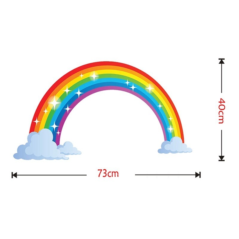 3D PVC Rainbow Wall Sticker Kids Bedroom Nursery Window Decals Vinyl Art Murals self adhesive pvc wall sticker