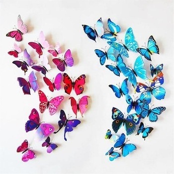 12pcs PVC 3d Butterfly wall decor home bedroom Mariposas art Decals