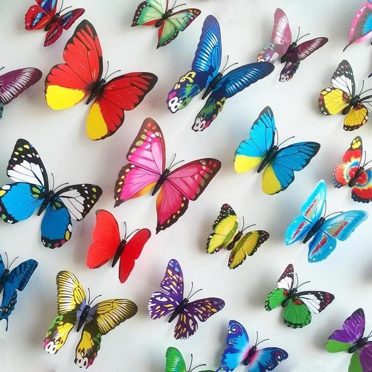 12pcs PVC 3d Butterfly wall decor home bedroom Mariposas art Decals