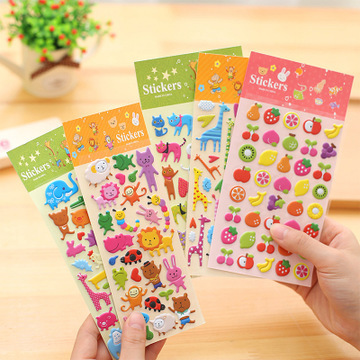 3d foam bubble stickers custom Bulk kids diy cute fruit reward puffy sticker for Gift Scrapbooking