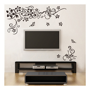 DIY black butterfly Flower Wall Stickers Mural Modern Stickers Decoration for Living Room Bedroom TV Wall Home Decals Decor