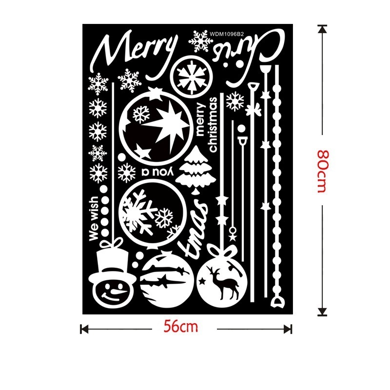 Wall Stickers White Shop Window Glass Decor Merry Christmas Decorations For Home Festival Vinyl Mural Decals