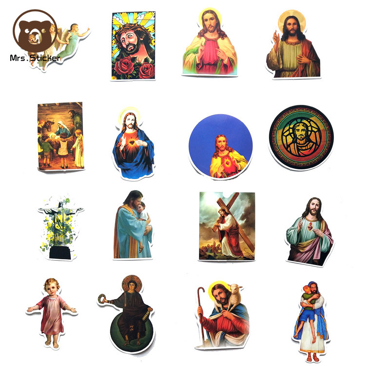 68pcs Jesus Stickers Christian Bible Motivational Waterproof Vinyl Decals for Water Bottles Laptop Car Luggage Cup Computer