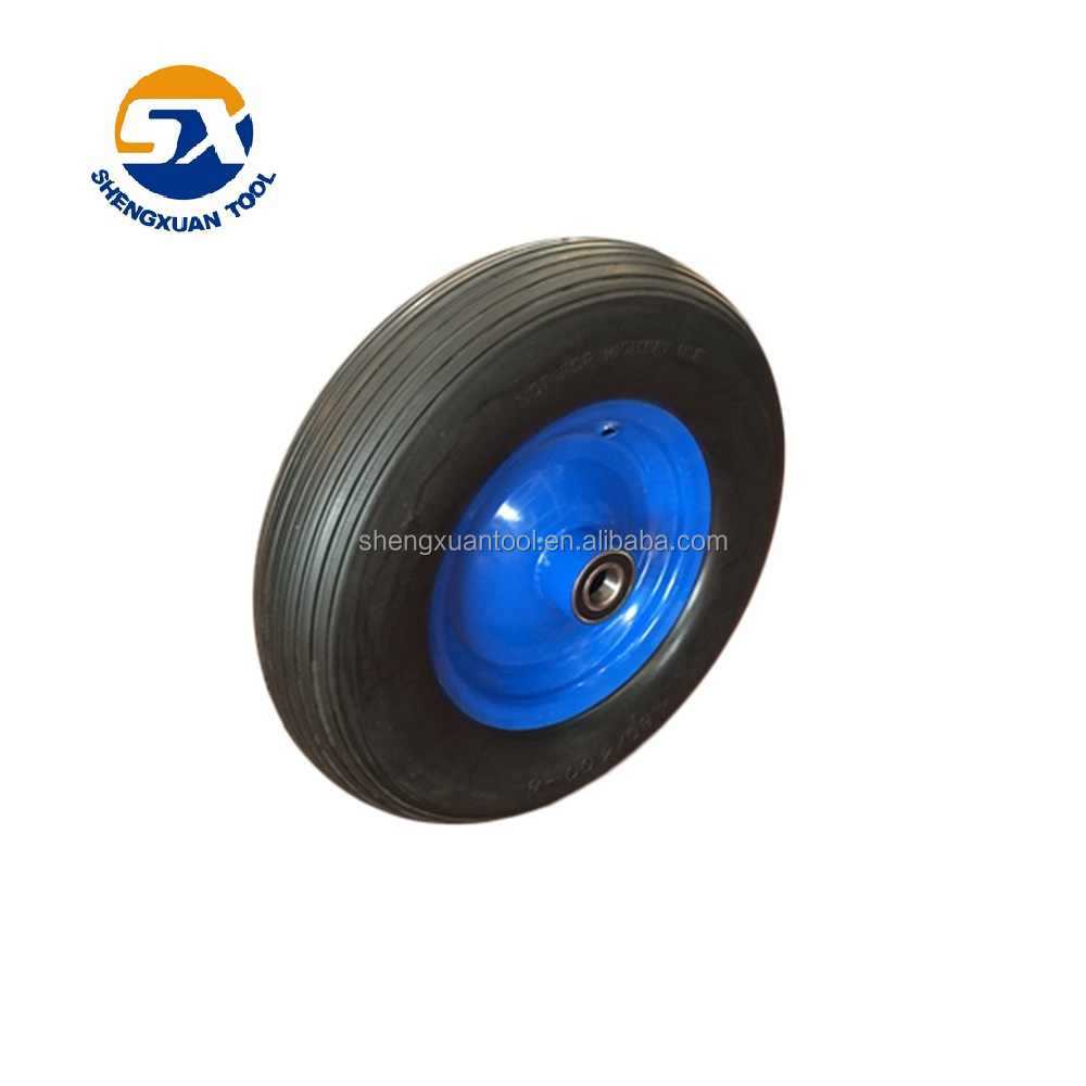 pu foam filled solid tire pneumatic rubber wheelbarrow hand trolley wheel for sack truck