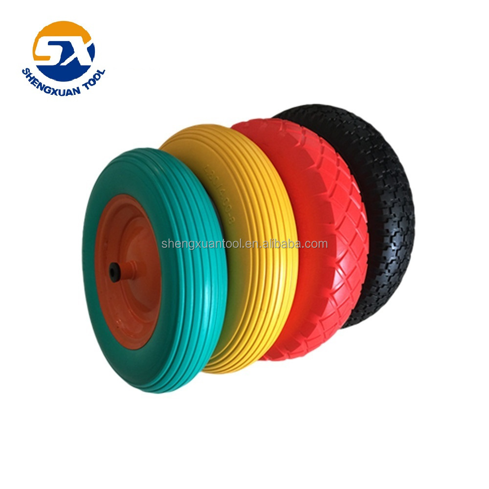 pu foam filled solid tire pneumatic rubber wheelbarrow hand trolley wheel for sack truck