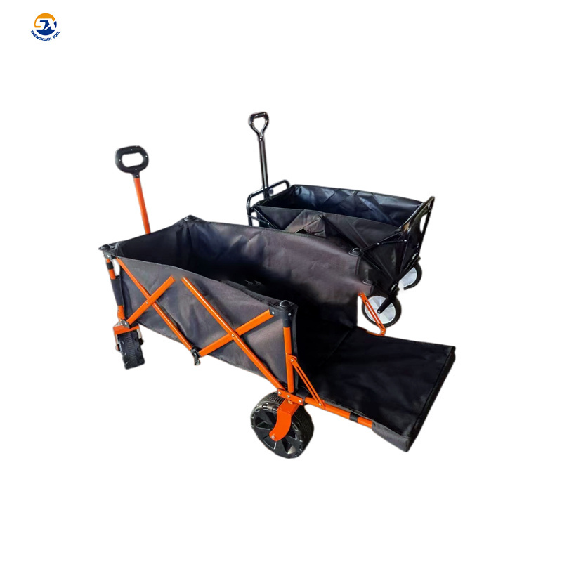 Wholesale Outdoor Furniture Waterproof Oxford Brown Folding Multifunctional Camping Wagon With Openable Back Door