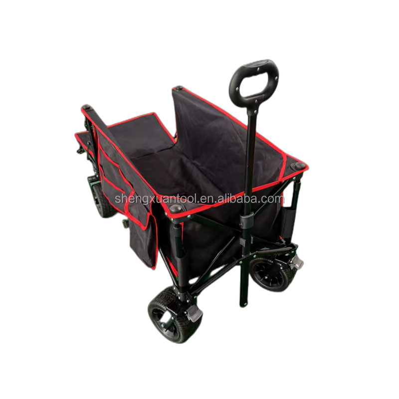 Heavy Duty Collapsible Folding All Terrain Utility Wagon Beach Cart With Egg Roll Table