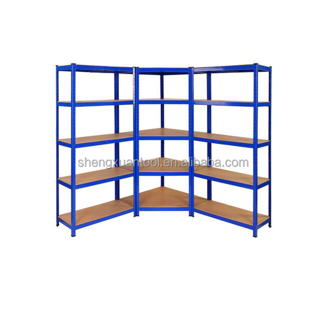 Durable high level corner metal rack shelving