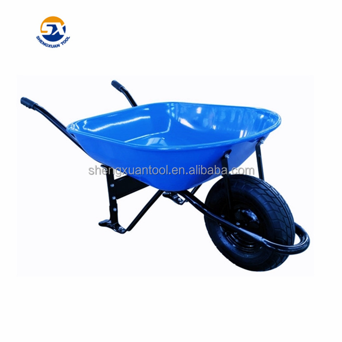 Good quality powder coated blue color metal commercial wheelbarrow