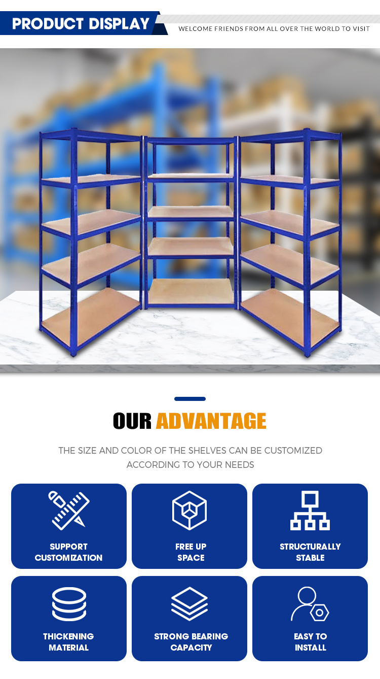 Boltless Metal Stacking Racks Warehouse goods Rack Heavy Duty Shelves storage racks and shelves