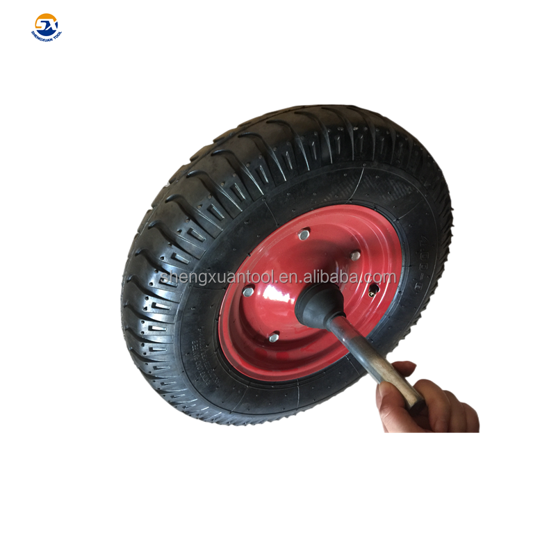 16 inch steel rim rubber wheel wheelbarrow wheel 4.00-8 solid axle