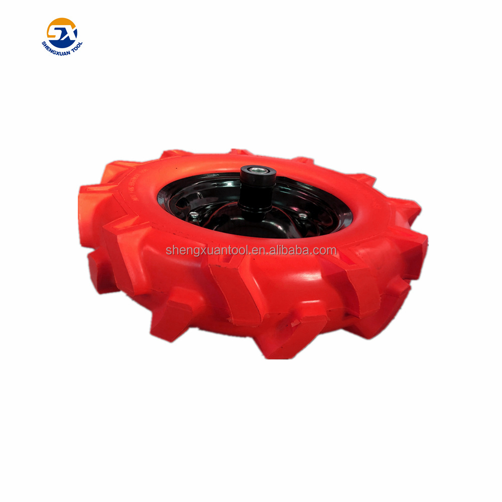 Red solid tyre herringbone pattern polyurethane pu foam filled wheels for wheelbarrow