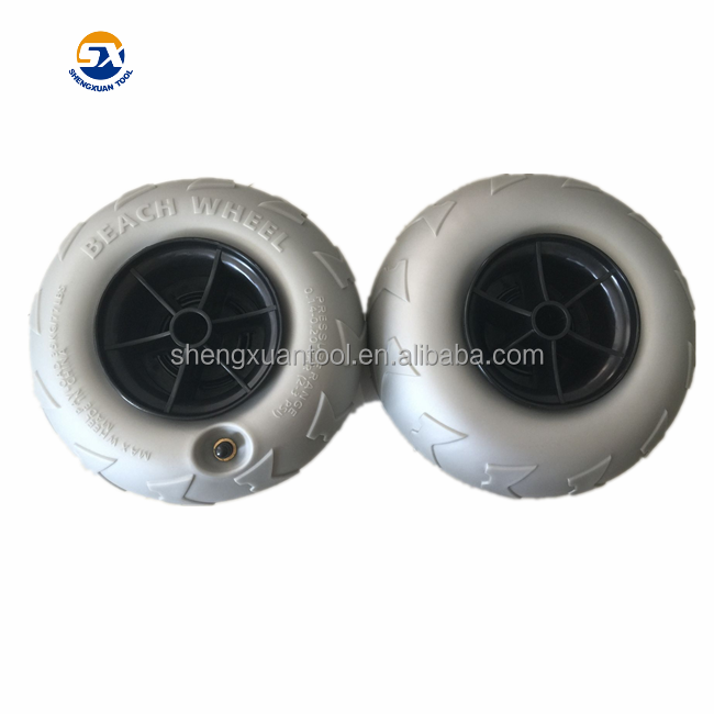 Grey color tyre 230mm diameter balloon wheels for beach cart