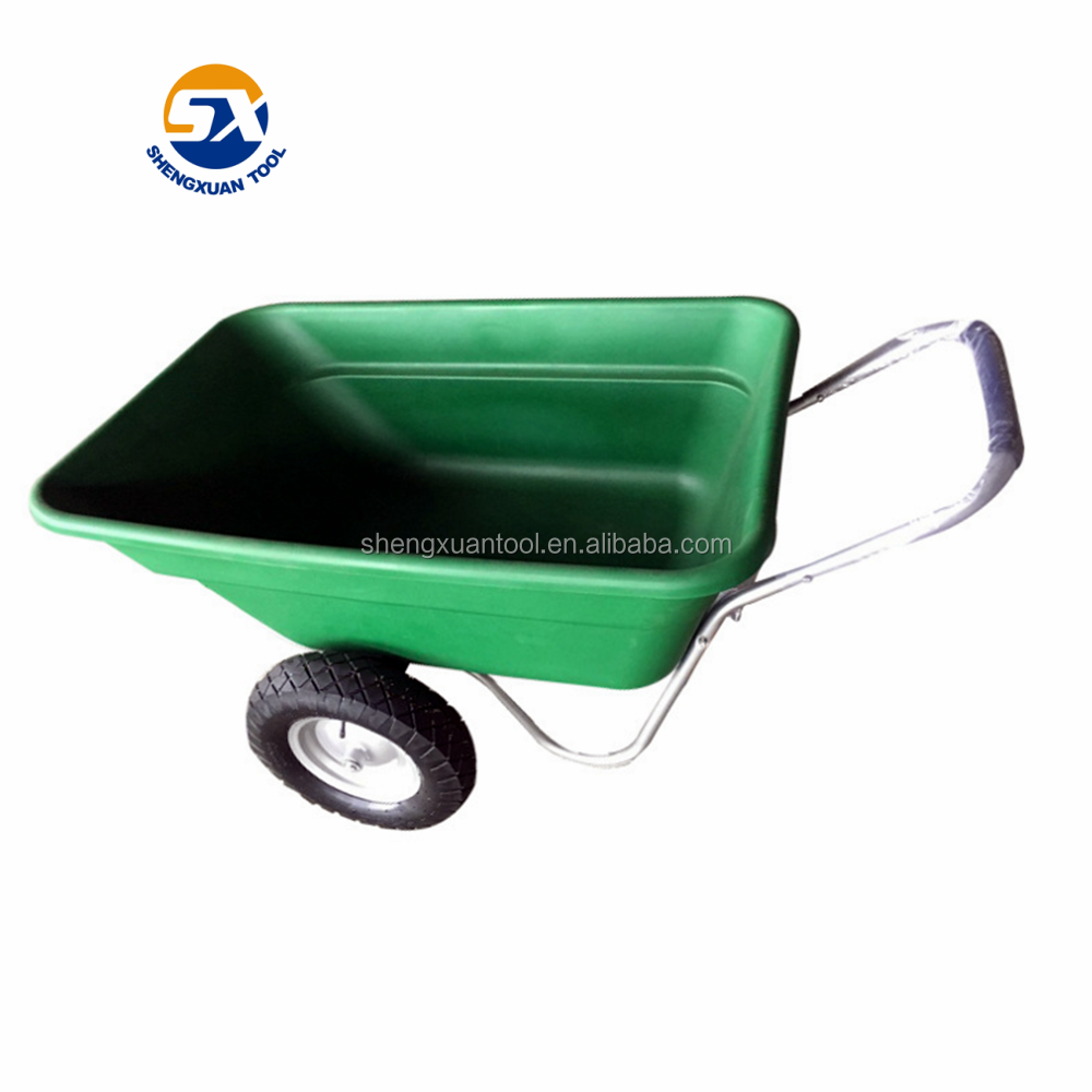 Plastic tray 180L capacity three wheel garden wheelbarrow for sale