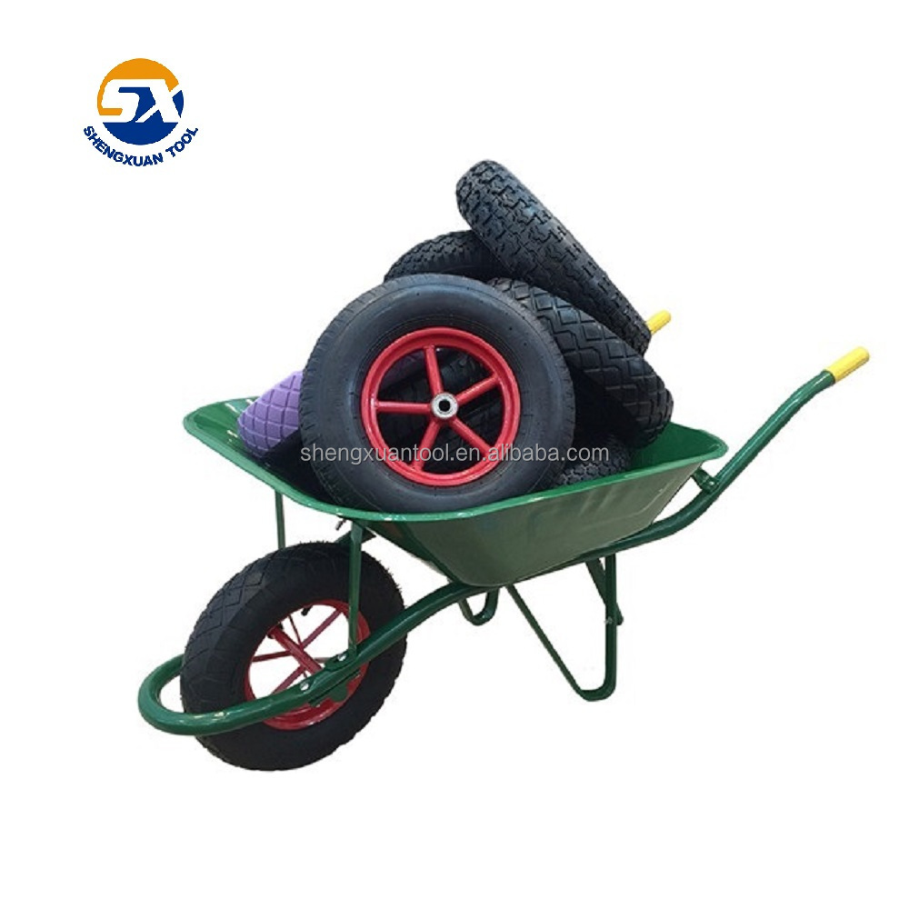 China manufacture Wholesale commercial france model green color wheelbarrow wb6400