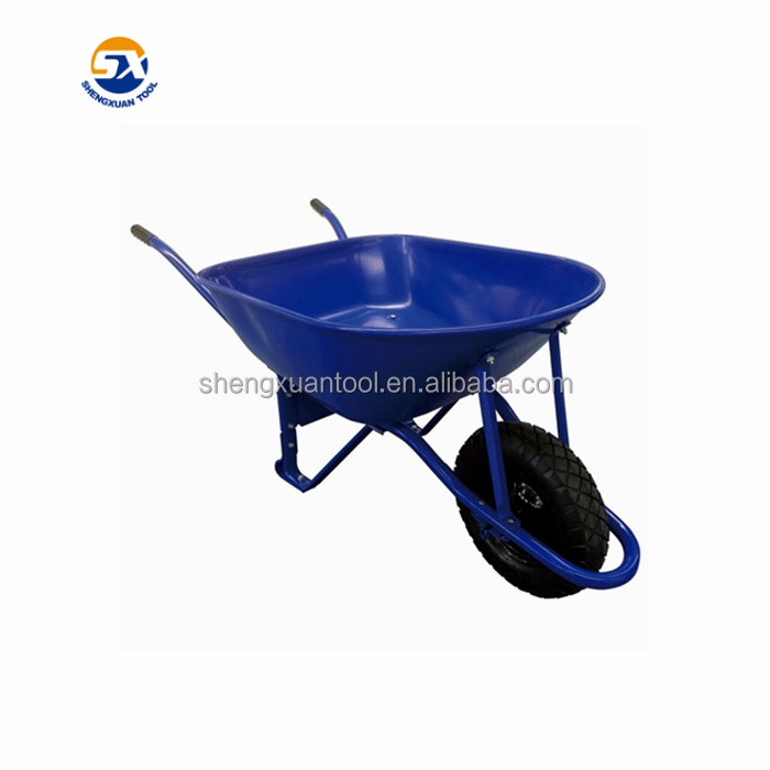 Good quality powder coated blue color metal commercial wheelbarrow