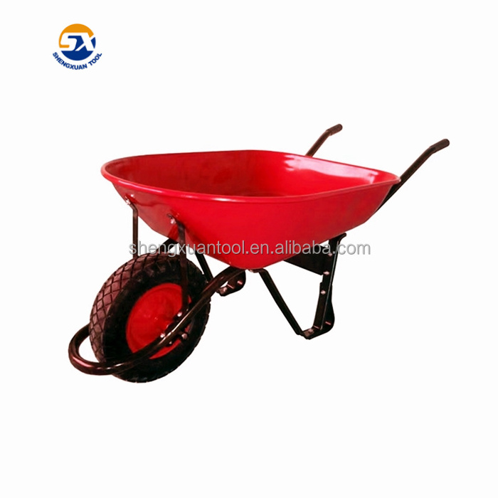 Good quality powder coated blue color metal commercial wheelbarrow