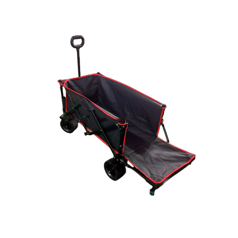 Wholesale Outdoor Furniture Waterproof Oxford Brown Folding Multifunctional Camping Wagon With Openable Back Door