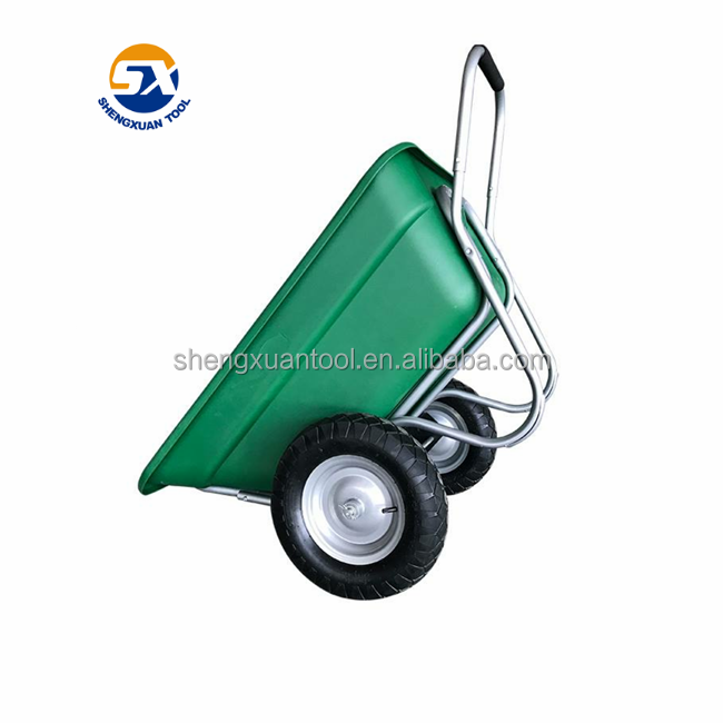 Plastic tray 180L capacity three wheel garden wheelbarrow for sale