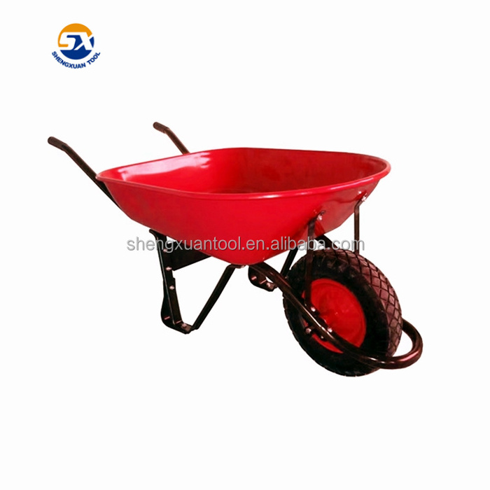 Good quality powder coated blue color metal commercial wheelbarrow