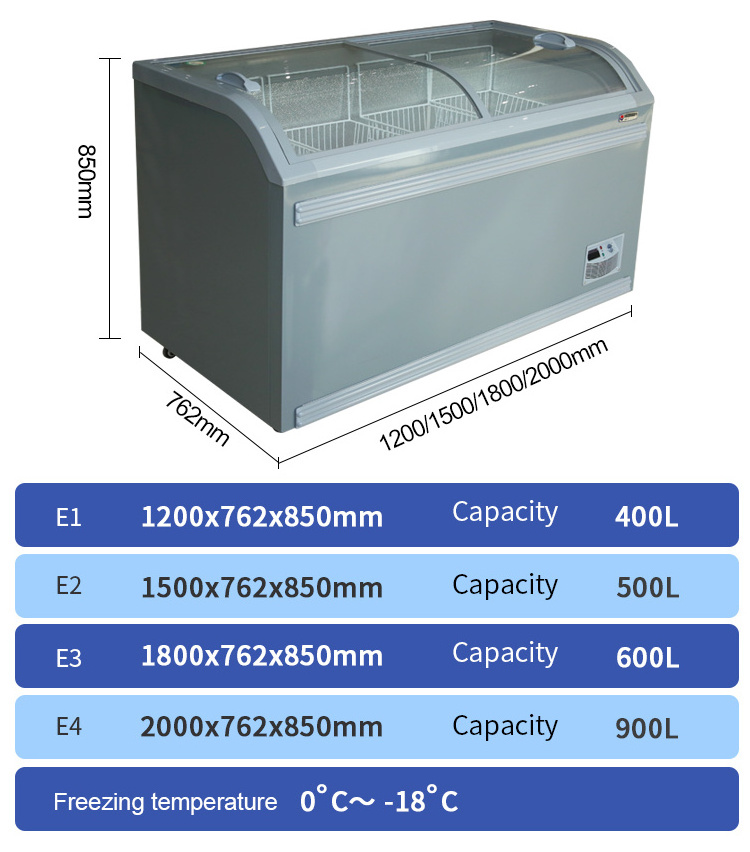 Popular Products Refrigeration Supermarket Island Freezer Deep Horizontal Chest Freezer