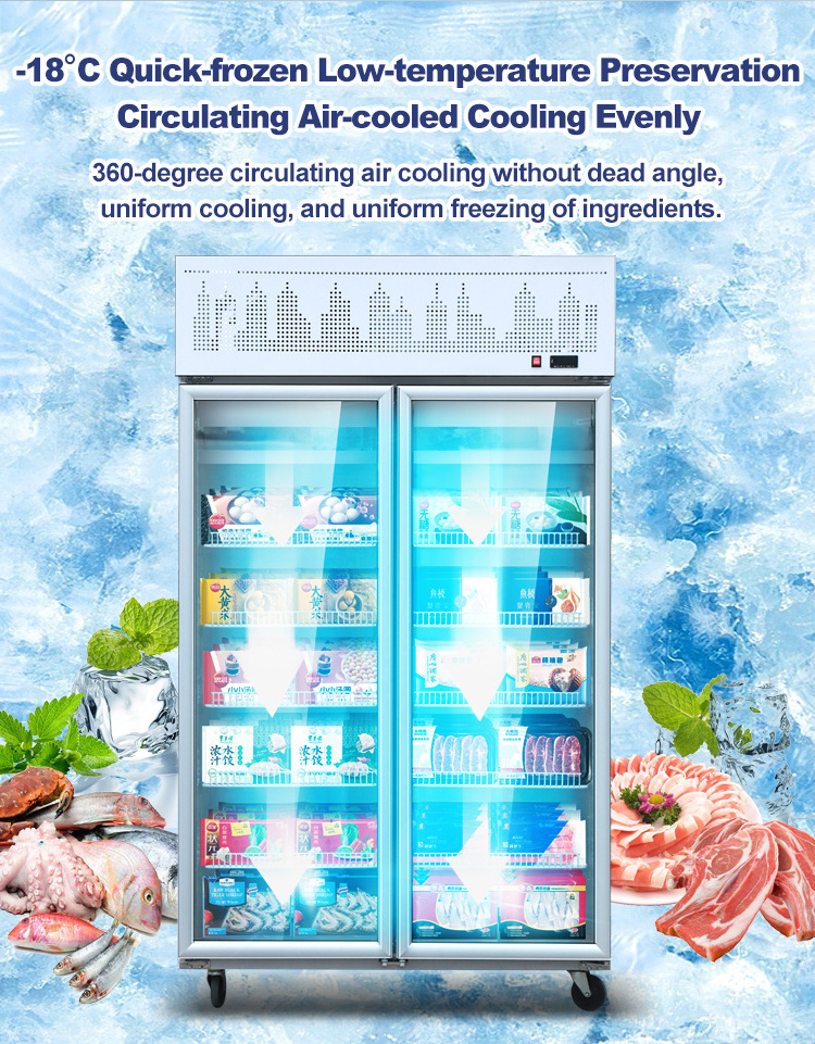 Luxury Frozen Food Gelato Italian Ice Cream Display Freezer Showcase Vertical stand freezer